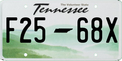 TN license plate F2568X