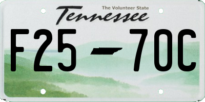 TN license plate F2570C