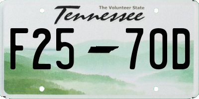 TN license plate F2570D