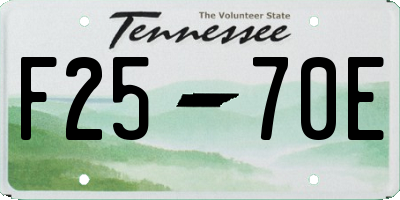 TN license plate F2570E