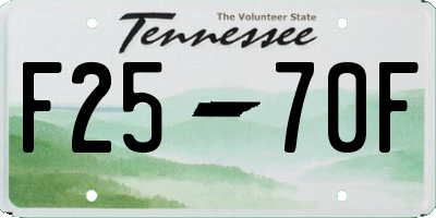 TN license plate F2570F