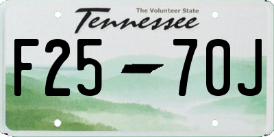 TN license plate F2570J