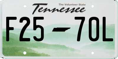 TN license plate F2570L