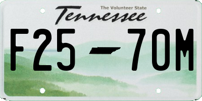 TN license plate F2570M