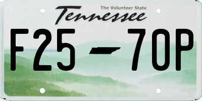 TN license plate F2570P