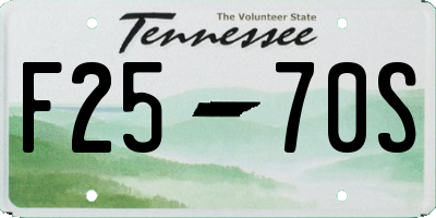 TN license plate F2570S