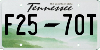 TN license plate F2570T