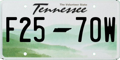 TN license plate F2570W