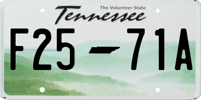 TN license plate F2571A