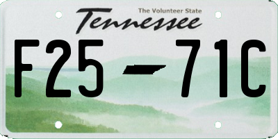TN license plate F2571C