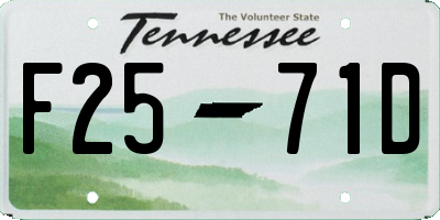 TN license plate F2571D