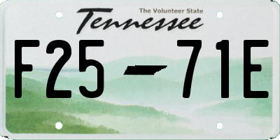 TN license plate F2571E