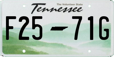 TN license plate F2571G
