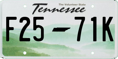 TN license plate F2571K