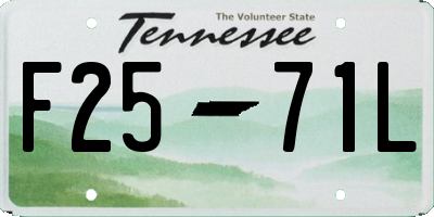 TN license plate F2571L