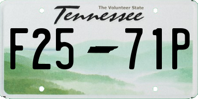 TN license plate F2571P