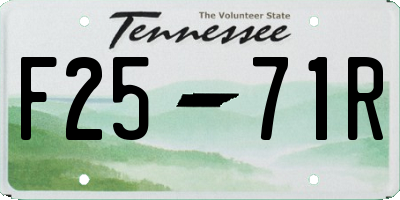 TN license plate F2571R