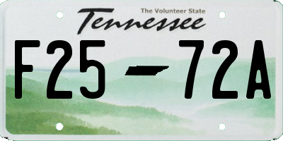 TN license plate F2572A