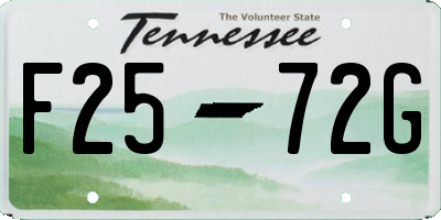 TN license plate F2572G