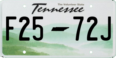 TN license plate F2572J