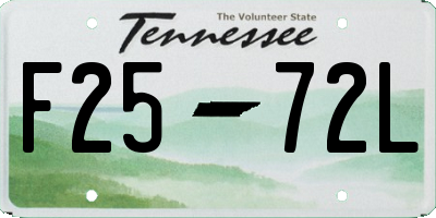 TN license plate F2572L
