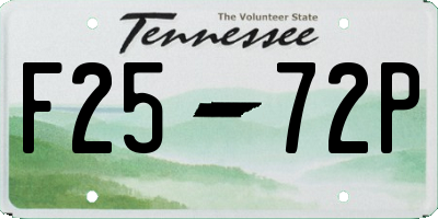TN license plate F2572P