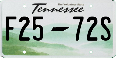 TN license plate F2572S