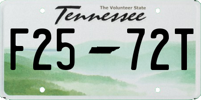 TN license plate F2572T