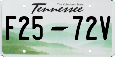 TN license plate F2572V