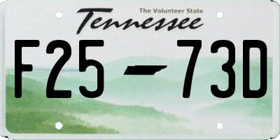 TN license plate F2573D