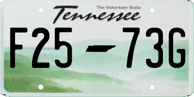 TN license plate F2573G