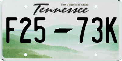 TN license plate F2573K