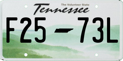 TN license plate F2573L