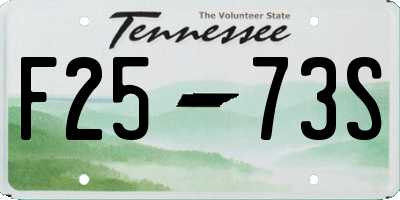 TN license plate F2573S