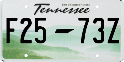 TN license plate F2573Z