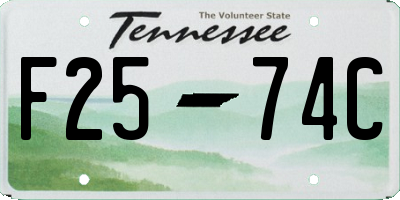 TN license plate F2574C