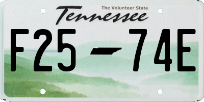 TN license plate F2574E