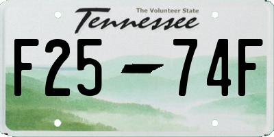 TN license plate F2574F