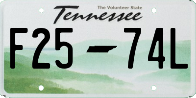 TN license plate F2574L
