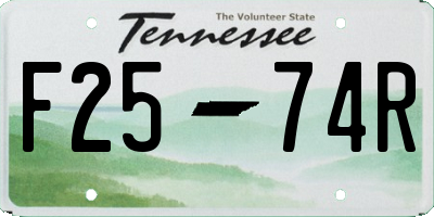 TN license plate F2574R