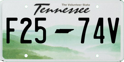 TN license plate F2574V