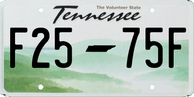TN license plate F2575F