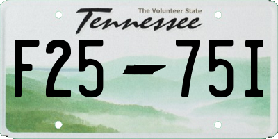 TN license plate F2575I