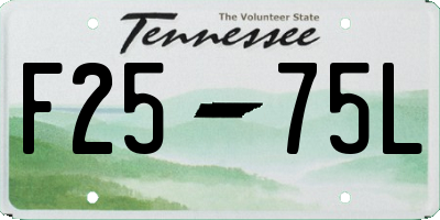 TN license plate F2575L