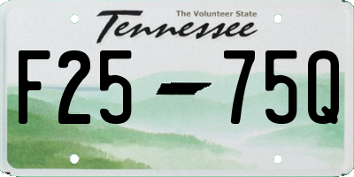 TN license plate F2575Q
