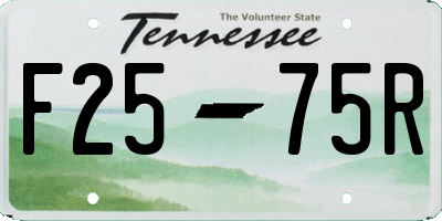 TN license plate F2575R