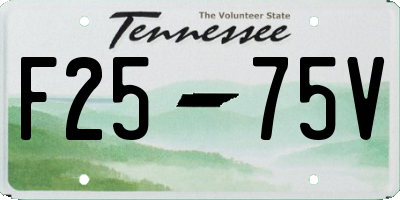 TN license plate F2575V