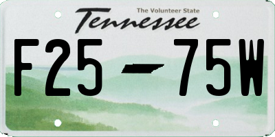 TN license plate F2575W