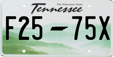 TN license plate F2575X