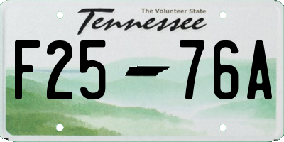 TN license plate F2576A